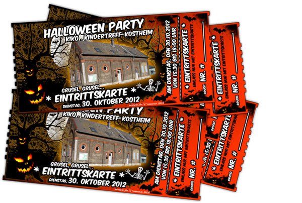Eintrittskarte Halloween Party 2012 im Kindertreff Kostheim . 2012.10 