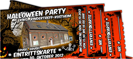 Eintrittskarte Halloween Party 2012 im Kindertreff Kostheim . 2012.10 