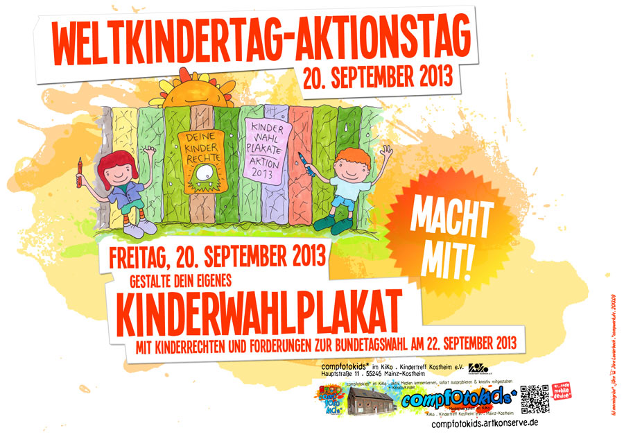Weltkindertag-Aktionstag . 20. September 2013 . Plakat Din A3 . 2013.09 