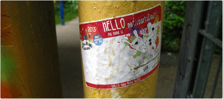 Hello my name is... . nativeartscouts . Mini Wiesbaden 2013 . Sticker . 2013.10 
